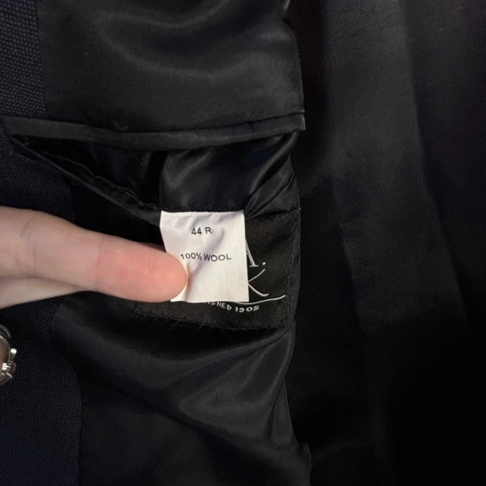 Blazer Jos. A. Bank 44R Charcoal Gray 100% Wool Two Button Single Vent Jacket